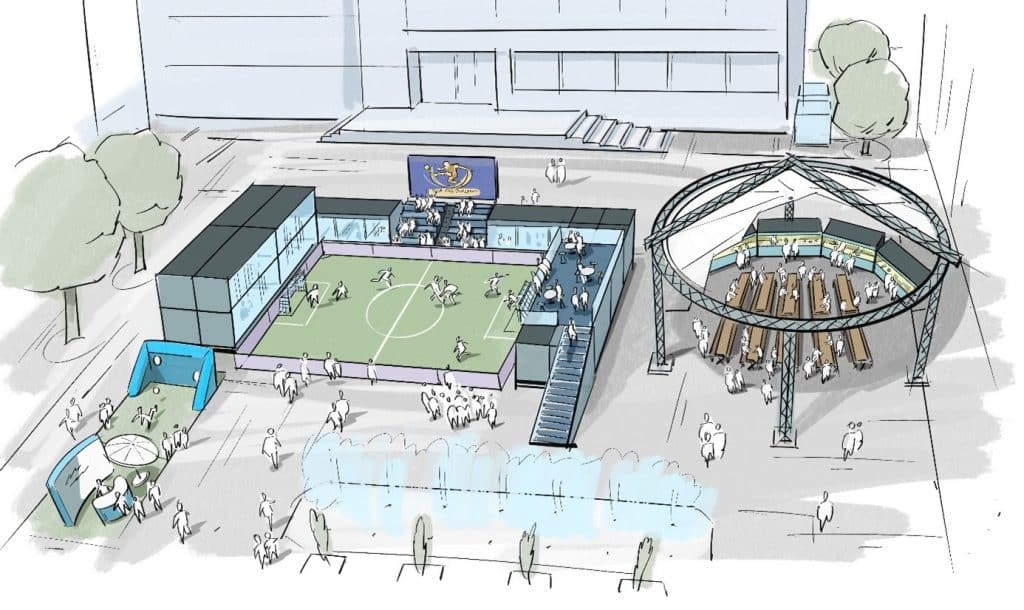 „Die ganze Stadt ein Stadion“: Fußball-Fieber in Stuttgart – Die EM 2024 verspricht ein grandioses Sommer-Highlight 3 Die Fan Zone Marktplatz bietet Raum für Activities & Family.