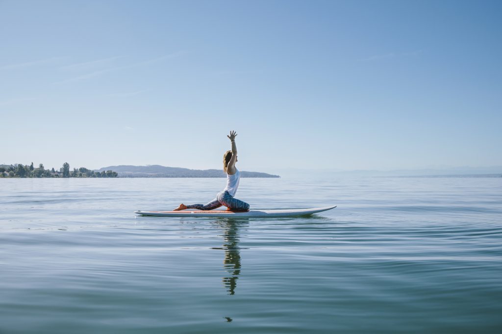 SUP Yoga auf dem Bodensee
