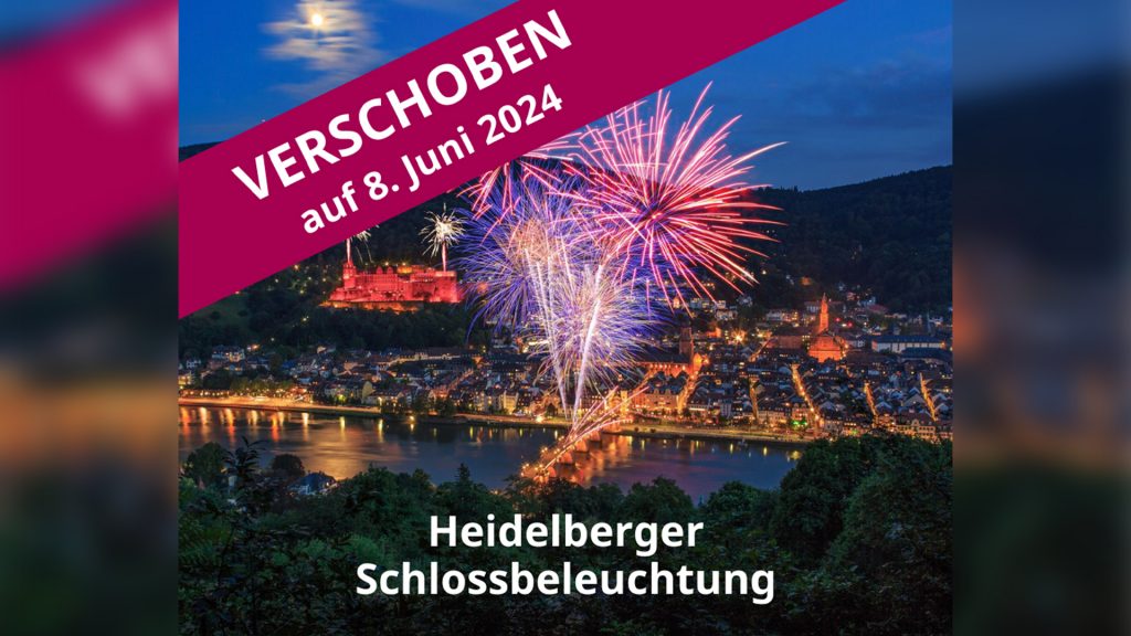 Heildelberg: Absage der ersten Schlossbeleuchtung 2024: Hochwasser und Unwetterfront erzwingen Verlegung
