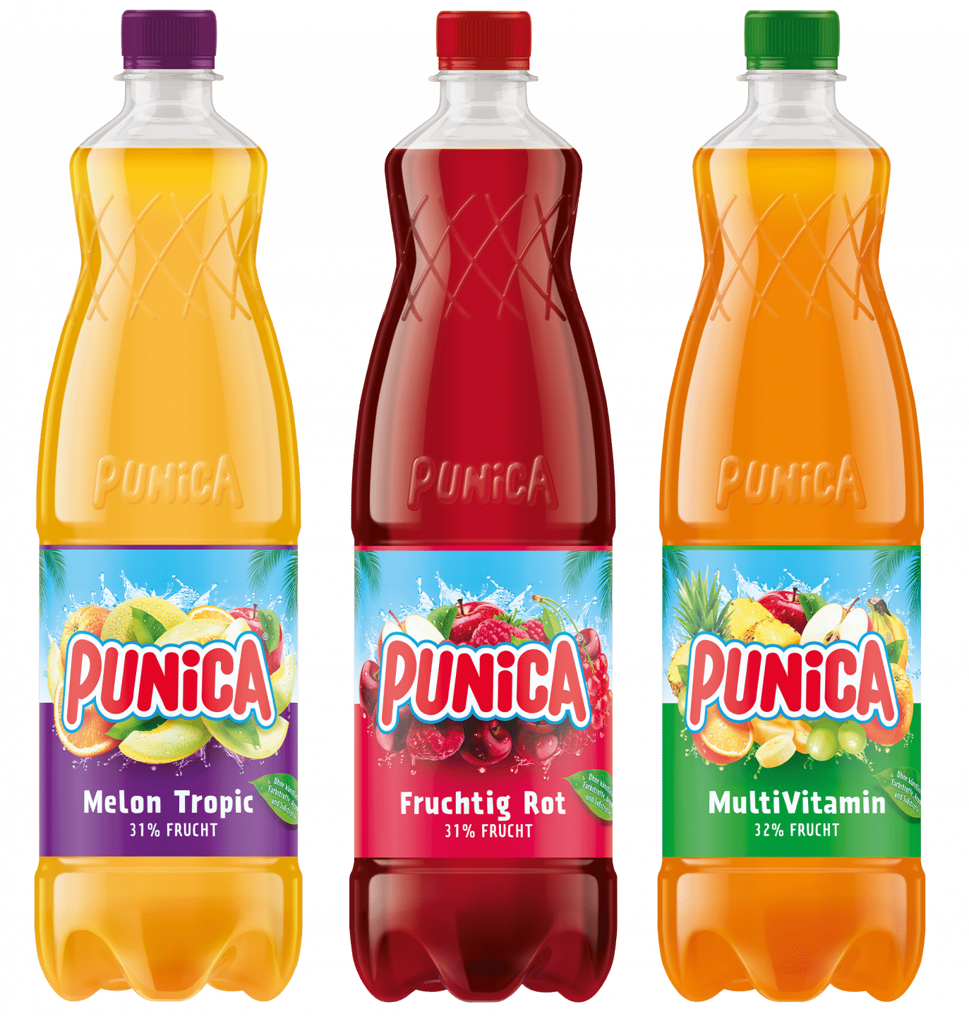 Punica ist wieder da: Kult-Fruchtsaft feiert überraschendes Comeback in Deutschland! Punica Line Up 040424 2