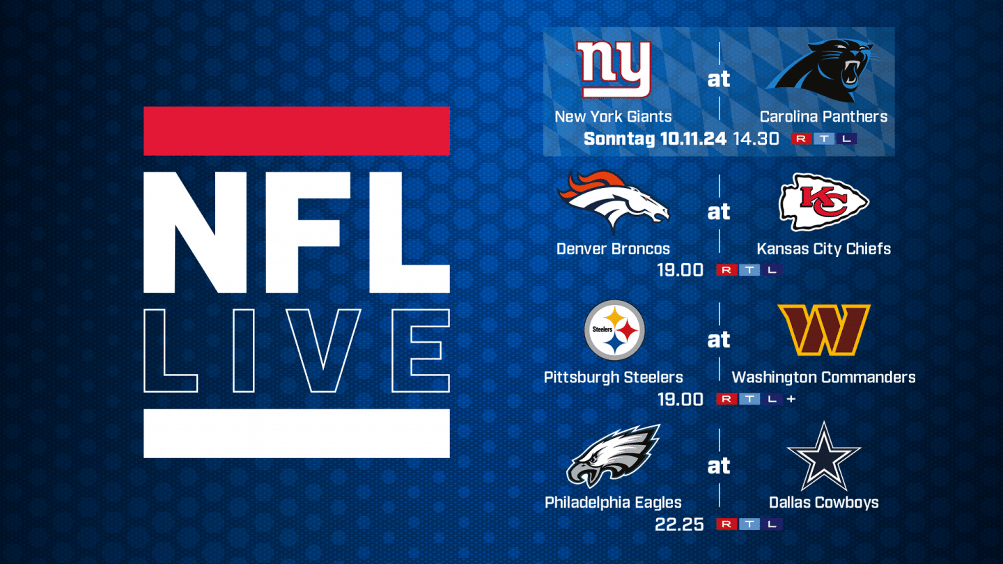 NFL Week 10: RTL zeigt das Munich Game live – Panthers vs. Giants und weitere Top-Spiele!