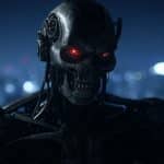 Cyborg mit roten augen