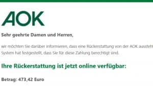 Screenshot der Mail