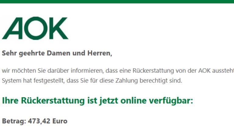 Verbraucherzentrale warnt: AOK-Rückerstattung ist fiese Abzock-Falle!