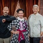 (v.l.n.r.) Christian Hümbs; Enie van de Meiklokjes; Bettina Schliephake-Burchardt