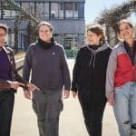 Ulrike Folkerts, Kamerafrau Eva Maschke, Regisseurin Franziska Margarete Hoenisch und Lisa Bitter bei den Dreharbeiten zum "Tatort - Avanti" (AT) aus Ludwigshafen.