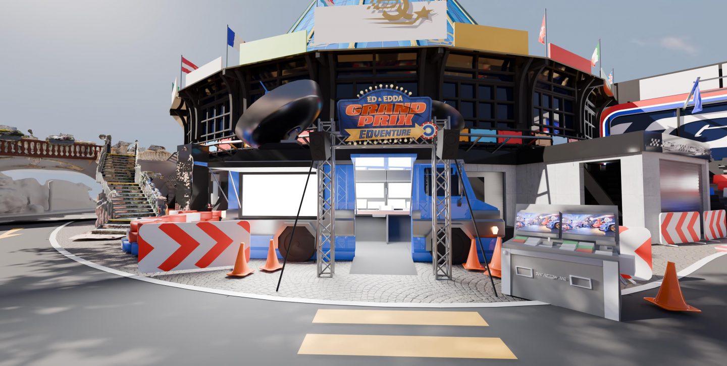 GRAND PRIX EDventure: Neue interaktive 3D-Attraktion im Europa-Park! 1 Der geplante Eingang zu EDventure