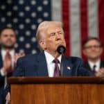 Präsident Trump bei seiner Ansprache an die Nation 2025.