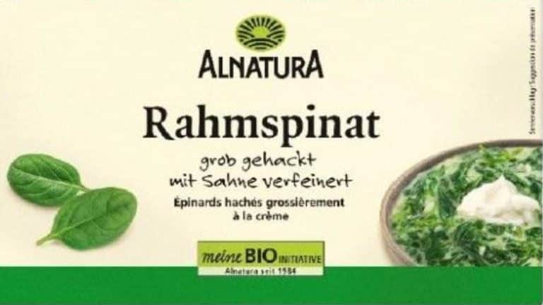 Rückruf bei Alnatura: Verletzungsgefahr durch Fremdkörper im Rahmspinat