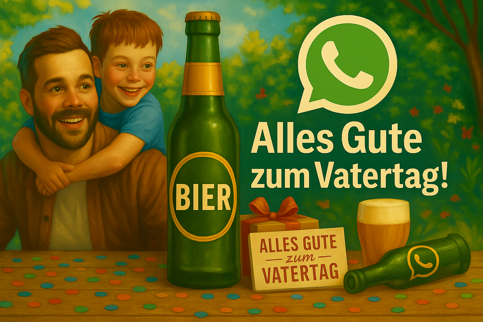 Knackig, witzig, emotional: 34 WhatsApp-Sprüche zum Vatertag!