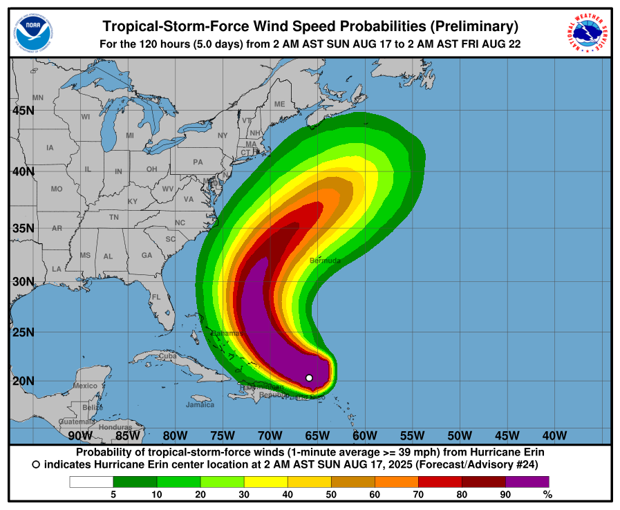 Hurrikan Erin erreicht in nur 24 Stunden Kategorie 5: jetzt bedrohen 260-km/h-Winde die US-Küste – jetzt bereiten sich US-Bundesstaaten auf Nebenwirkungen vor image 21