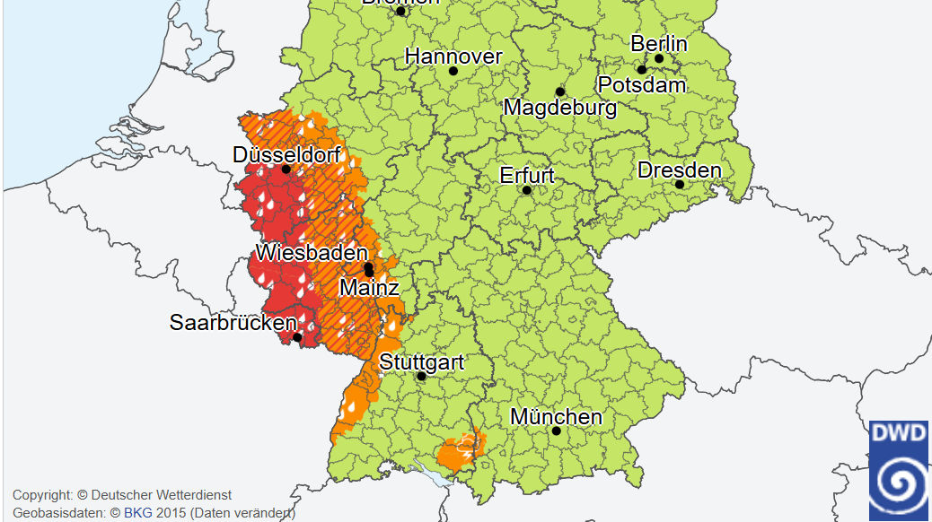 Unwetterwarnung: Heftiger Starkregen wälzt sich in den Westen – zweite Front schon in Sicht!