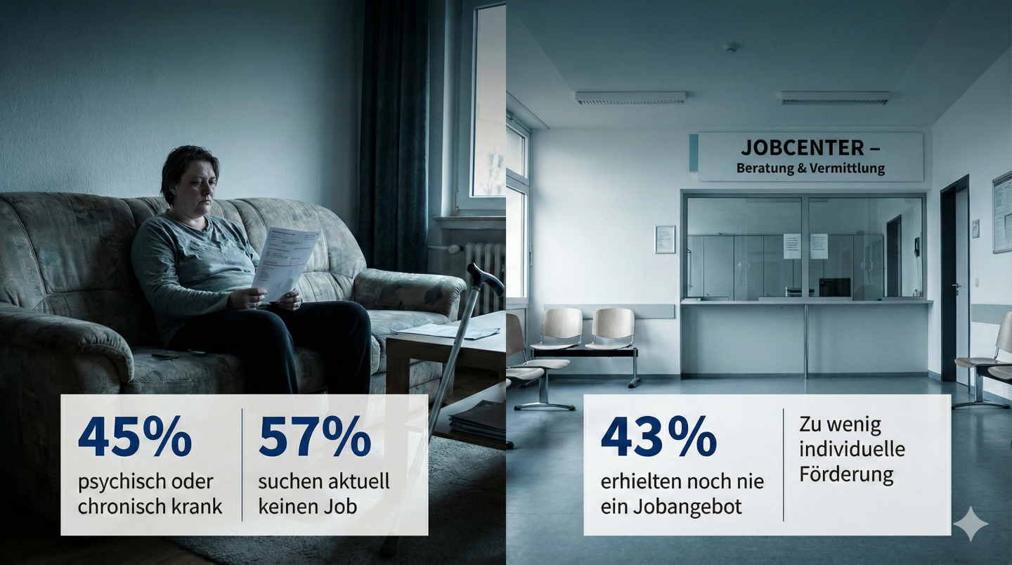 Bürgergeld: Die Hälfte sucht keinen Job, viele sind krank & kaum Jobangebote – Neue Studie offenbart massive Lücken im System