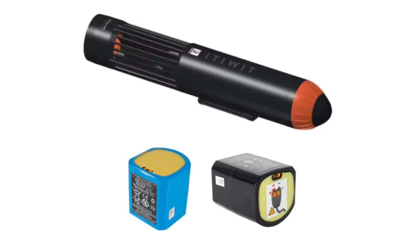 Zurückgerufener Decathlon-Elektroantrieb mit Ersatzakku für SUP und Kajak