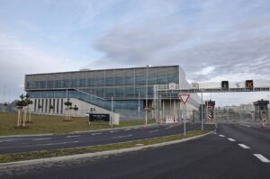 Archivaufnahme der Factory 56 in Sindelfingen als Symbol für den Wandel der Automobilindustrie
