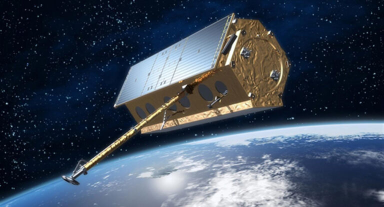Radarsatellit im Orbit als Symbol für die DLR-Forschung in Baden-Württemberg