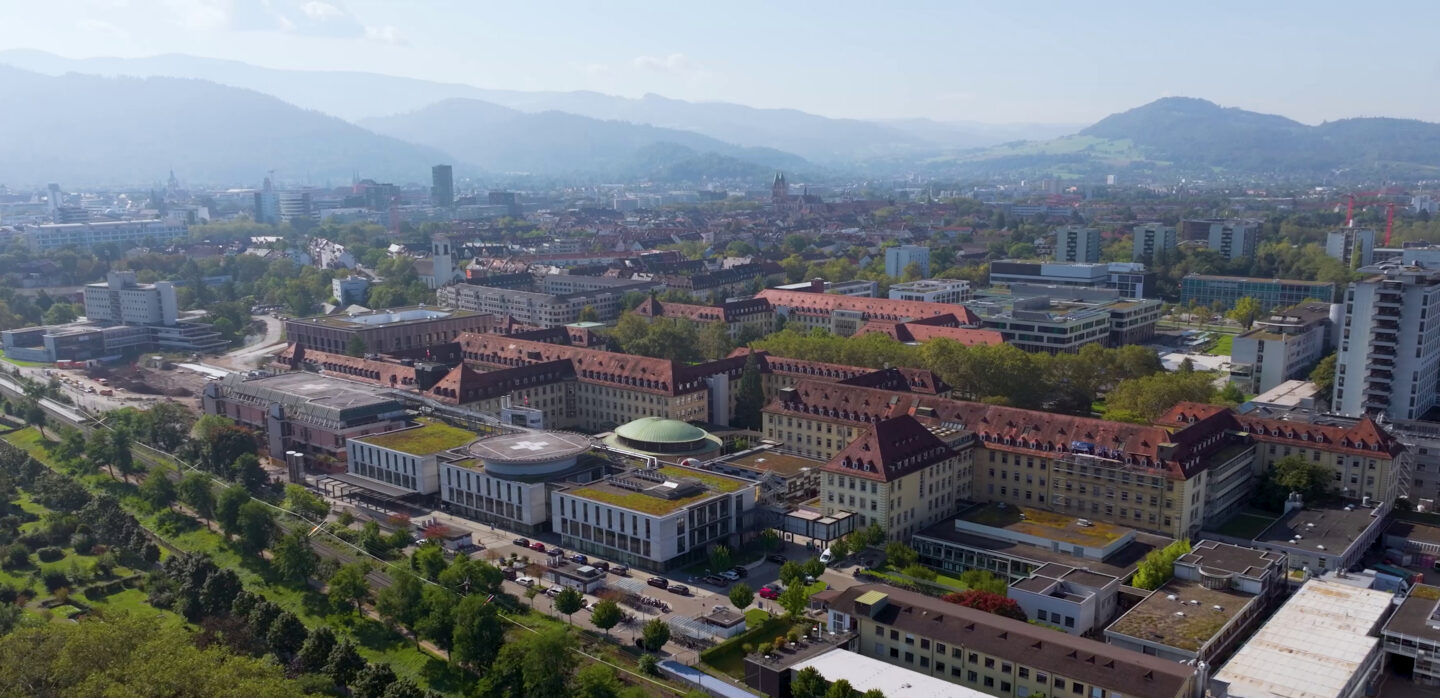 Luftaufnahme des Universitätsklinikums Freiburg, Archivbild